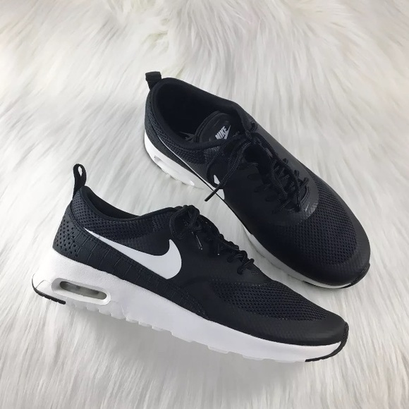 Women's Nike Air Max Thea Black + White Sneakers - Picture 3 of 8